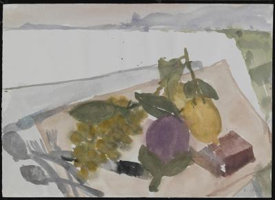 Sperlonga, Stillleben mit Früchten, Violette Aubergine
