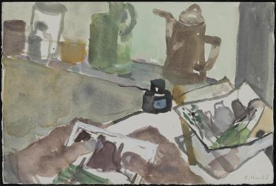 Hände und Ateliertisch