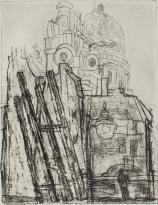 London, St. PaulÂ´s Cathedral, Ruine und StraÃenlaterne
