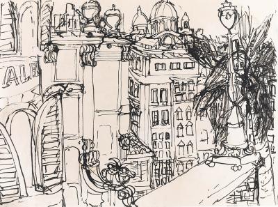 Rom, Blick von Trinita del Monti zur Piazza di Spagna