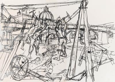 Rom, Baustelle (Nähe Petersdom)