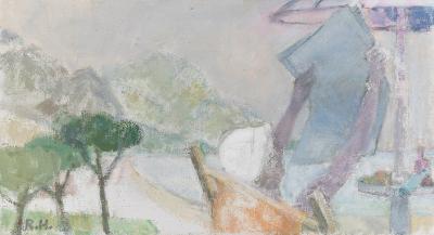 Sperlonga, Lesende am Strand (Frau des Künstlers)