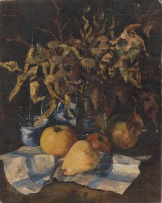 Stillleben mit Birnen und Äpfeln